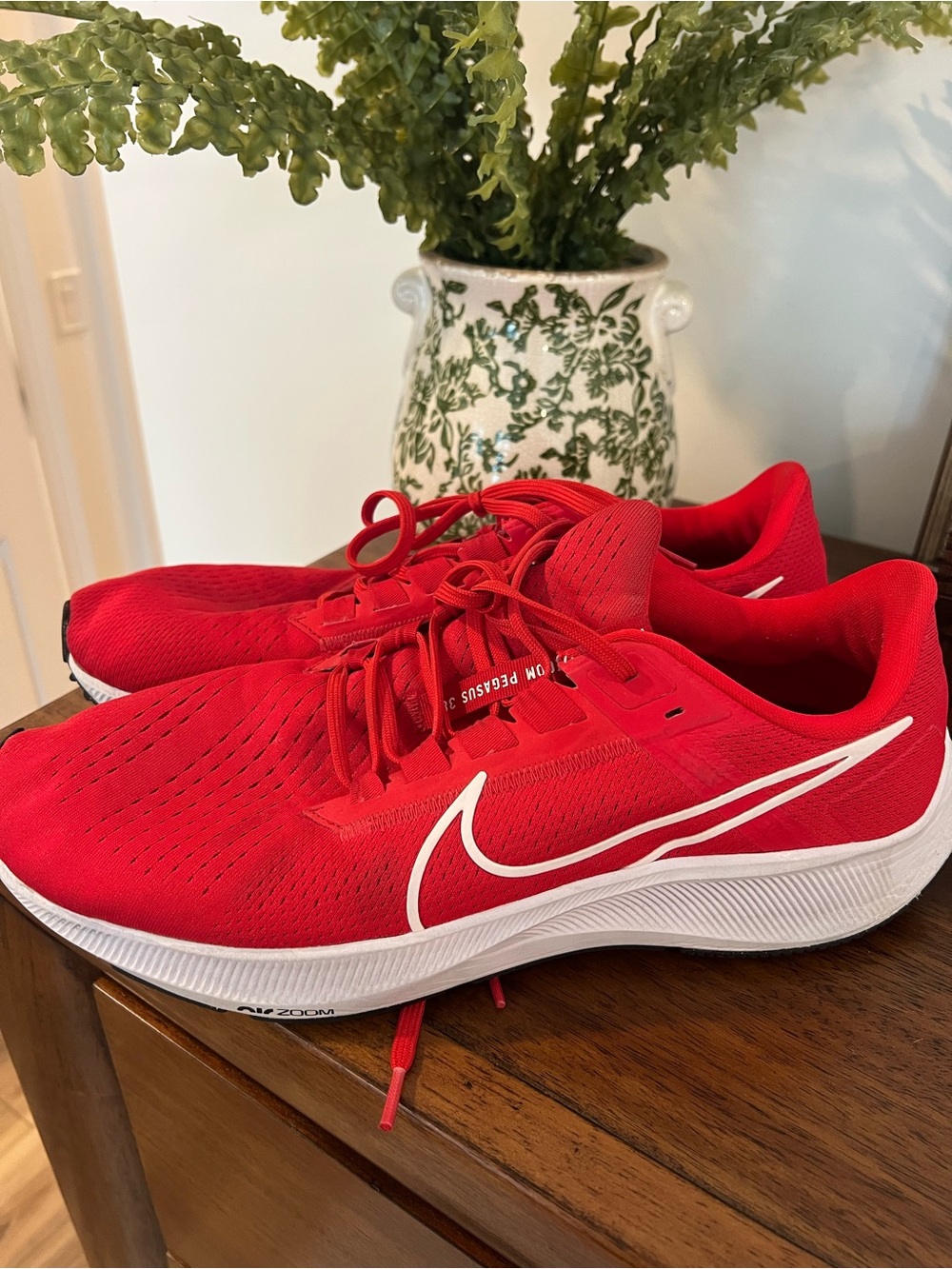 Nike Red NCAA Team Issue Running Sneakers with White Swoosh